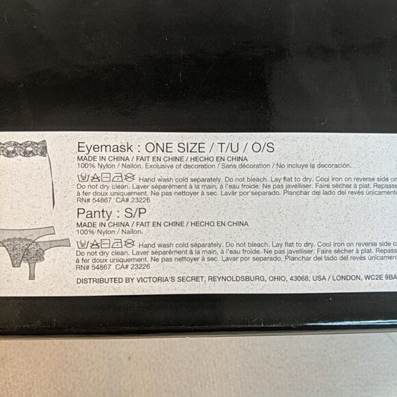 Victoria's Secret Eyemask Panty 2 Set Black Rhinestones Lace Small S OS NEW Gift - Picture 9 of 9